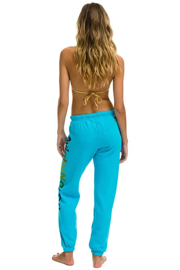 Hamptons Sweatpants 8211 Neon Blue Women Aviator Nation Sweatpants