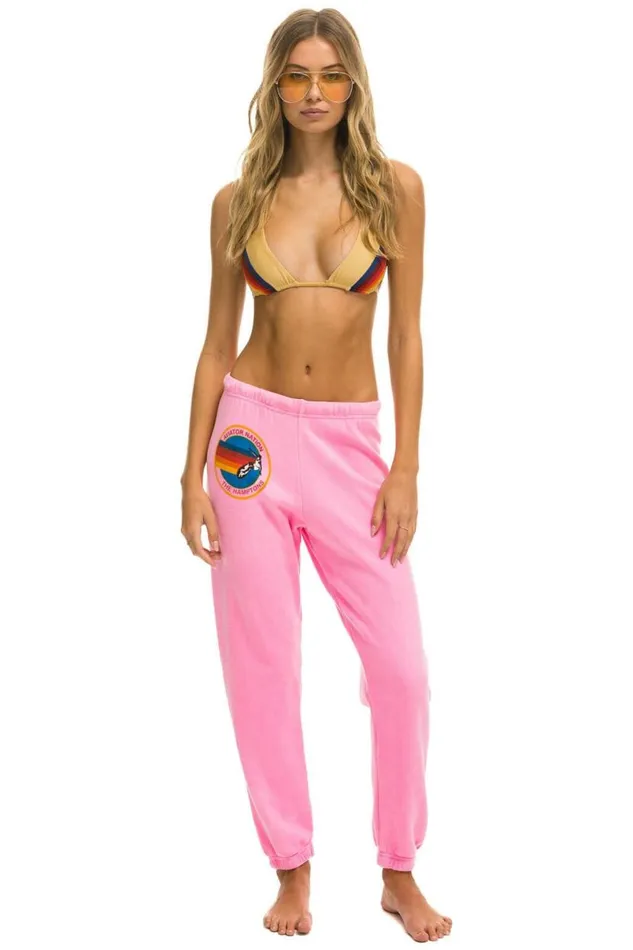 Hamptons Sweatpants 8211 Neon Pink Women Aviator Nation Sweatpants