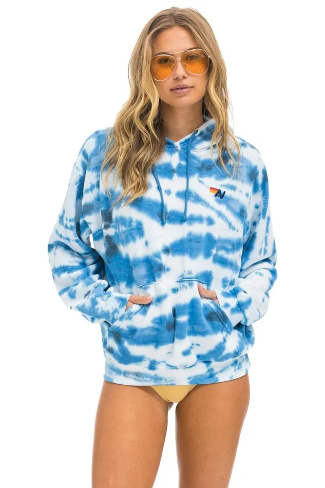 Hand Dyed Pullover Hoodie Relaxed 8211 Tie Dye Blue WomenMen Aviator Nation Hoodies Hand Dyed Pullover Hoodie Relaxed 8211 Tie Dye Blue WomenMen Aviator Nation Hoodies
