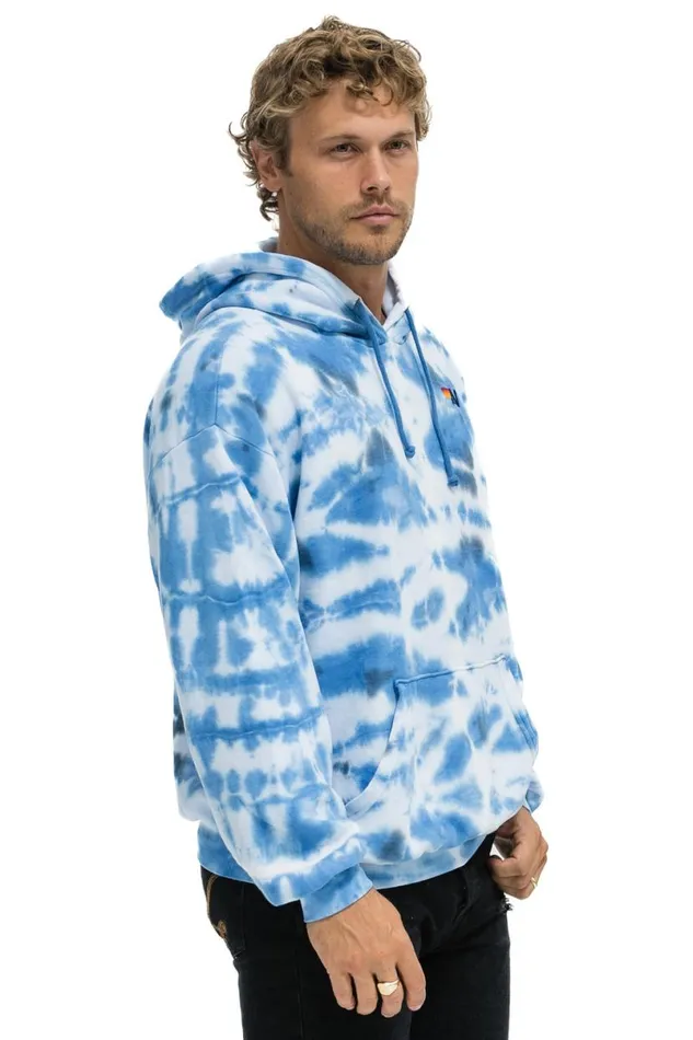 Hand Dyed Pullover Hoodie Relaxed 8211 Tie Dye Blue WomenMen Aviator Nation Hoodies