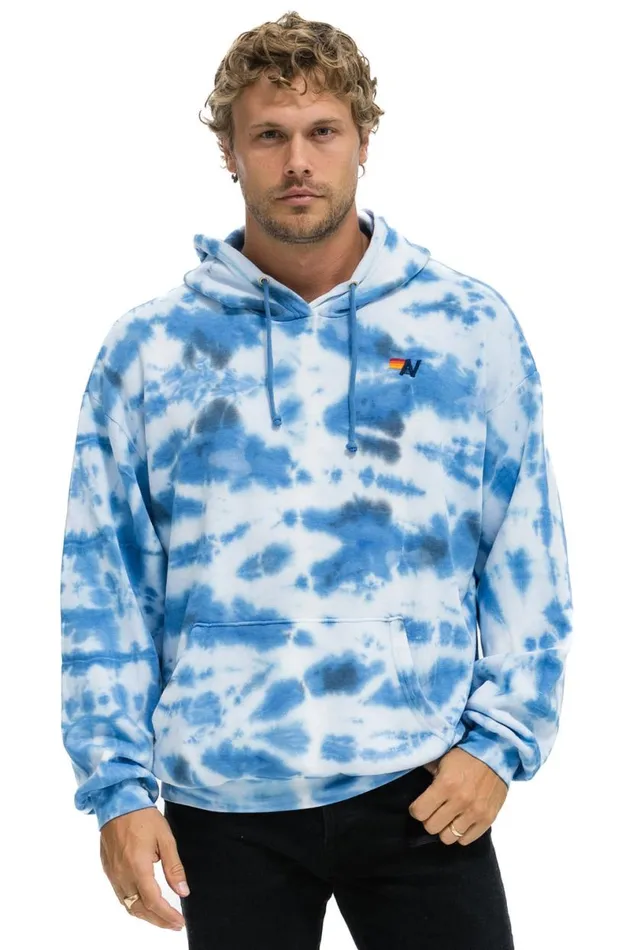 Hand Dyed Pullover Hoodie Relaxed 8211 Tie Dye Blue WomenMen Aviator Nation Hoodies