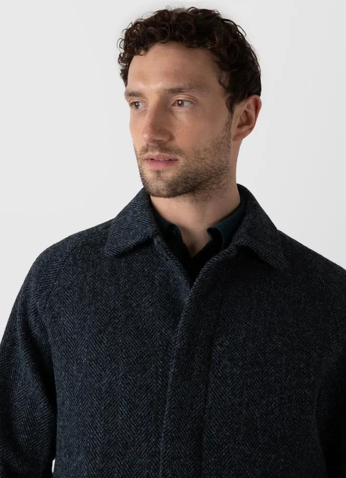 Harris Tweed Car Coat Men SUNSPEL Jackets and Coats