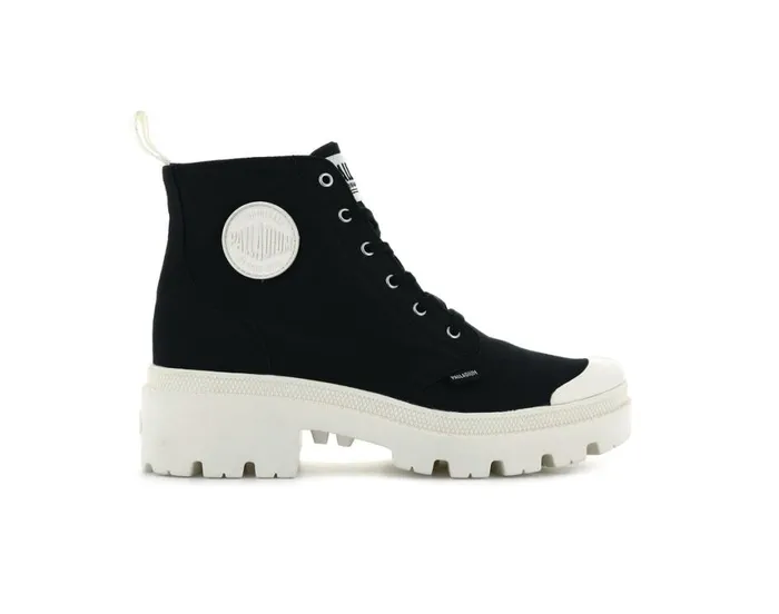 Heel Boots Women PALLADIUM PALLABASE TWILL Black