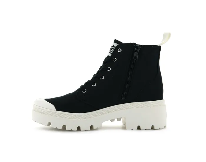 Heel Boots Women PALLADIUM PALLABASE TWILL Black