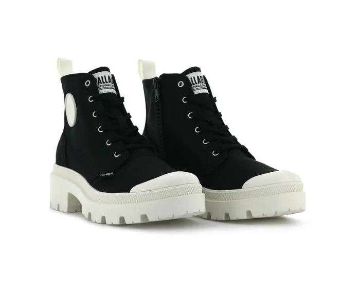 Heel Boots Women PALLADIUM PALLABASE TWILL Black