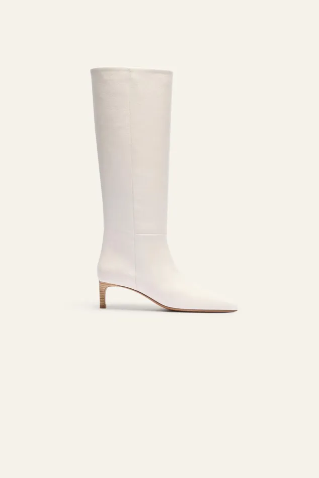 Heeled Boots Clairette White Women Baandsh Shoes