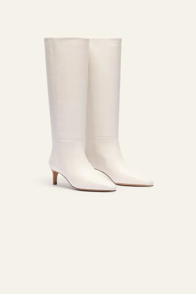 Heeled Boots Clairette White Women Baandsh Shoes