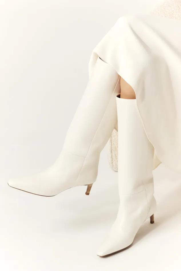 Heeled Boots Clairette White Women Baandsh Shoes