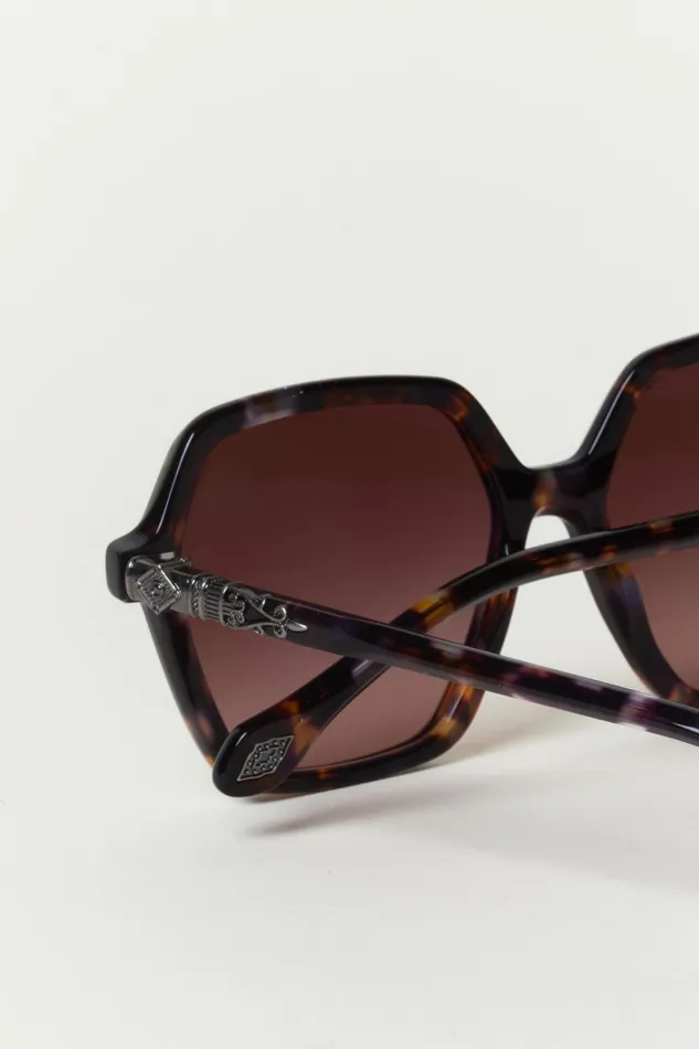 Hexagonal Sunglasses Lotty Brown Women Baandsh Eyewear