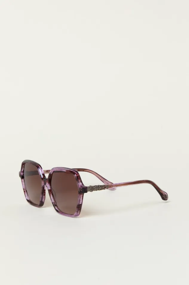 Hexagonal Sunglasses Lotty Pink Women Baandsh Eyewear