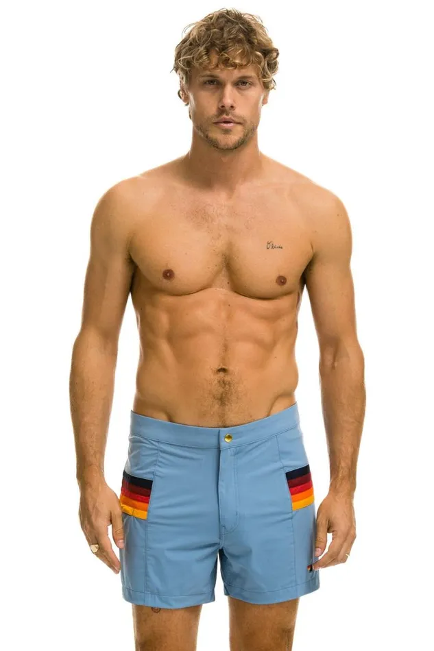 Horizontal 5 Stripe Flex Shorts 8211 Islanda Men Aviator Nation Shorts