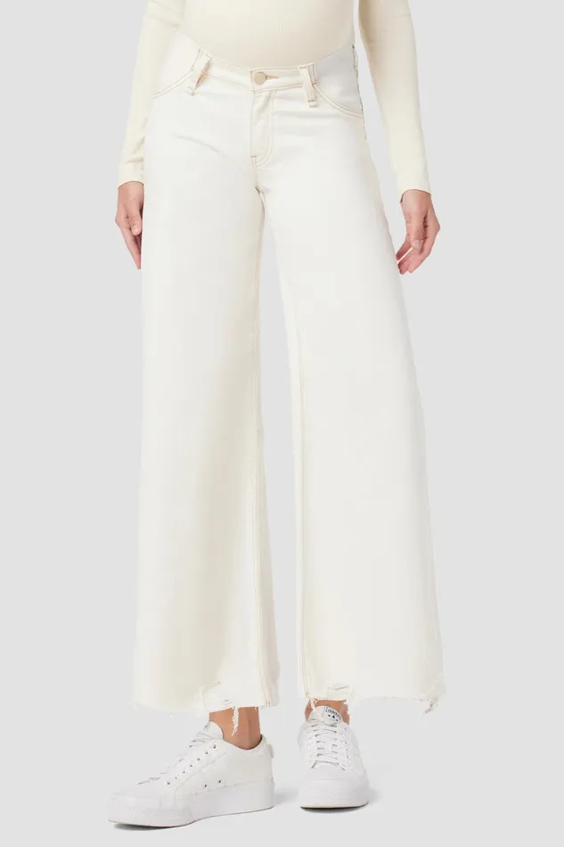 Hudson Jeans Cropped James Maternity Wide Leg Crop Jean Ecru Destructed Hem 8211 Women Hudson Jeans Cropped James Maternity Wide Leg Crop Jean Ecru Destructed Hem 8211 Women