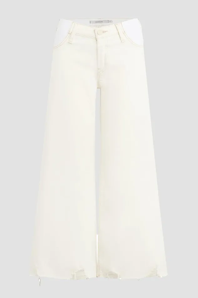 Hudson Jeans Cropped James Maternity Wide Leg Crop Jean Ecru Destructed Hem 8211 Women Hudson Jeans Cropped James Maternity Wide Leg Crop Jean Ecru Destructed Hem 8211 Women