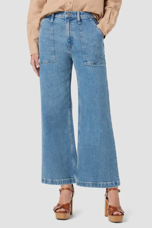 Hudson Jeans Cropped Jodie HighRise Wide Leg Crop Jean West Lake 8211 Women