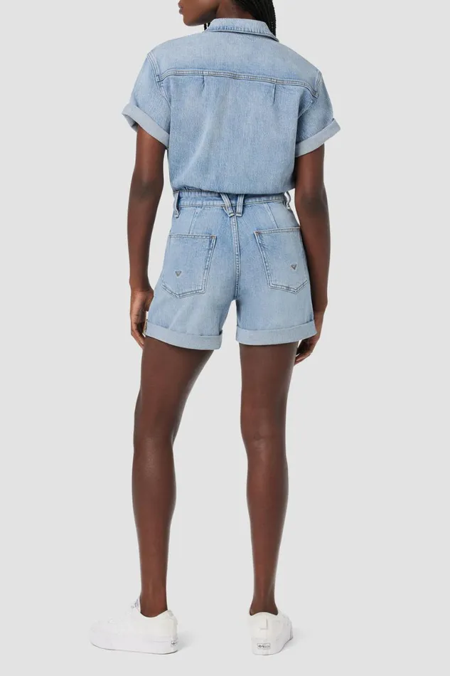 Hudson Jeans Dresses and Jumpsuits Short Sleeve Romper Ocean Waters 8211 Women