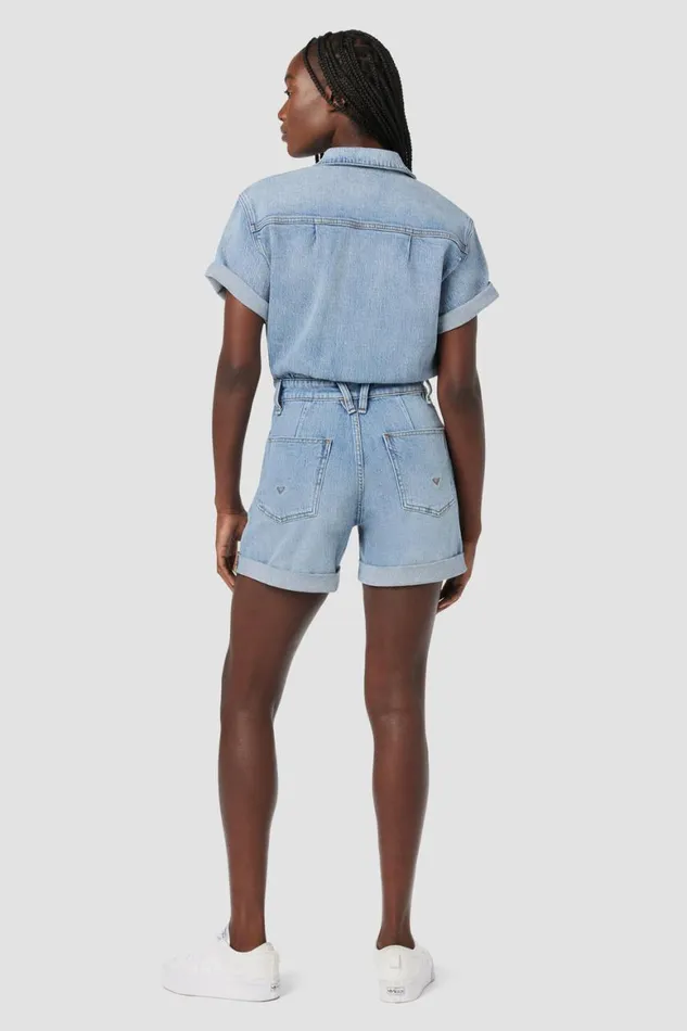 Hudson Jeans Dresses and Jumpsuits Short Sleeve Romper Ocean Waters 8211 Women
