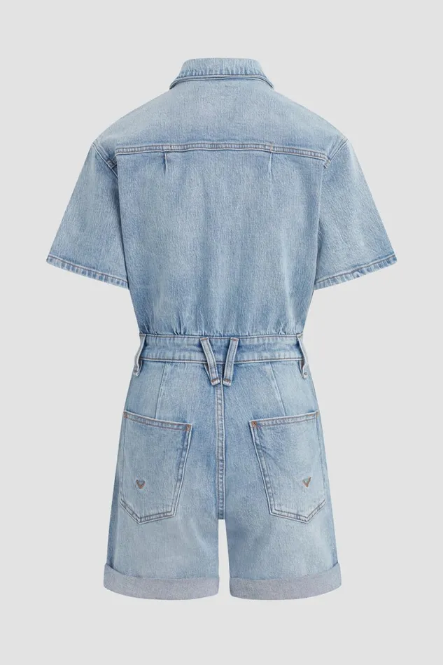 Hudson Jeans Dresses and Jumpsuits Short Sleeve Romper Ocean Waters 8211 Women