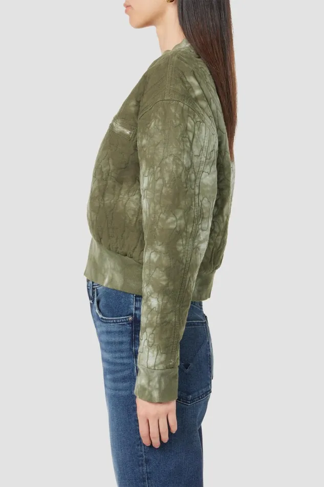 Hudson Jeans Jackets and Outerwear Cropped Bomber Jacket Embroidered Camo 8211 Women