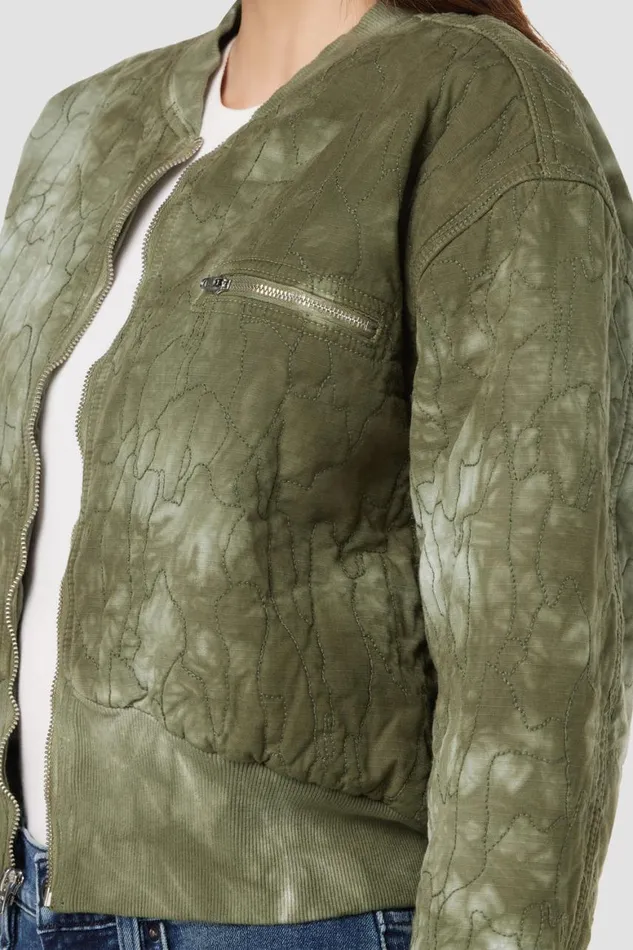 Hudson Jeans Jackets and Outerwear Cropped Bomber Jacket Embroidered Camo 8211 Women