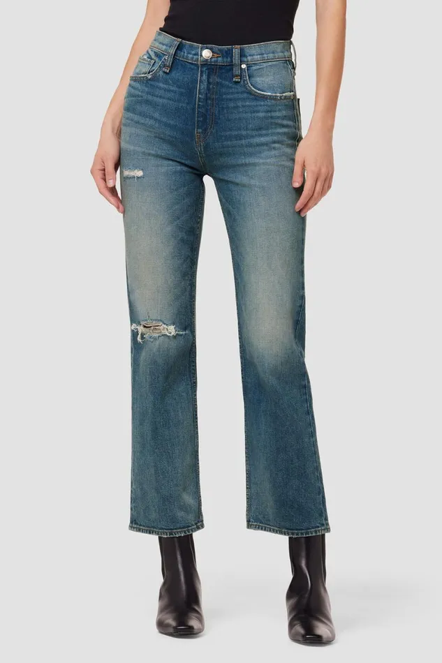 Hudson Jeans Straight Remi HighRise Straight Ankle Jean Destructed Coastal 8211 Women