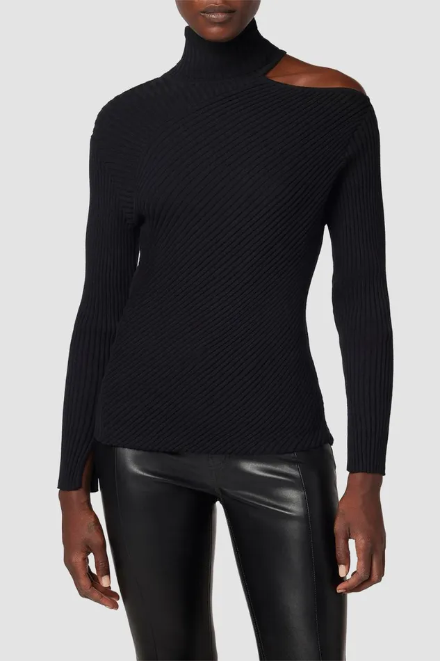 Hudson Jeans Tops and Sweaters Cut Out Shoulder Sweater Black 8211 Women