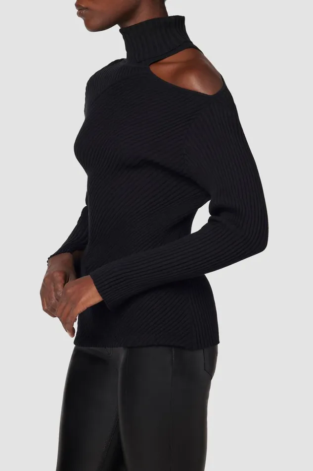 Hudson Jeans Tops and Sweaters Cut Out Shoulder Sweater Black 8211 Women Hudson Jeans Tops and Sweaters Cut Out Shoulder Sweater Black 8211 Women