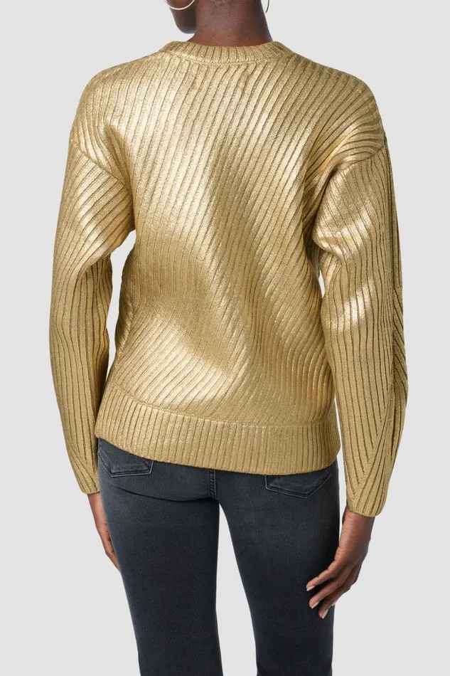 Hudson Jeans Tops and Sweaters Front Wrap Sweater Foiled Camel 8211 Women