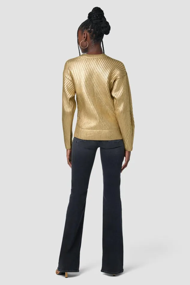 Hudson Jeans Tops and Sweaters Front Wrap Sweater Foiled Camel 8211 Women