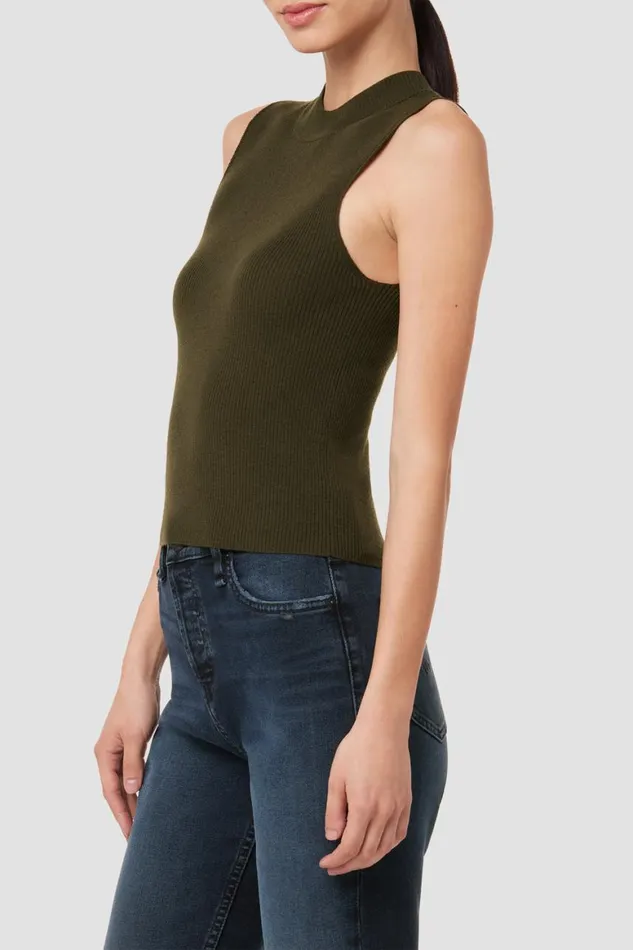 Hudson Jeans Tops and Sweaters Mock Neck Sweater Tank Olive Green 8211 Women