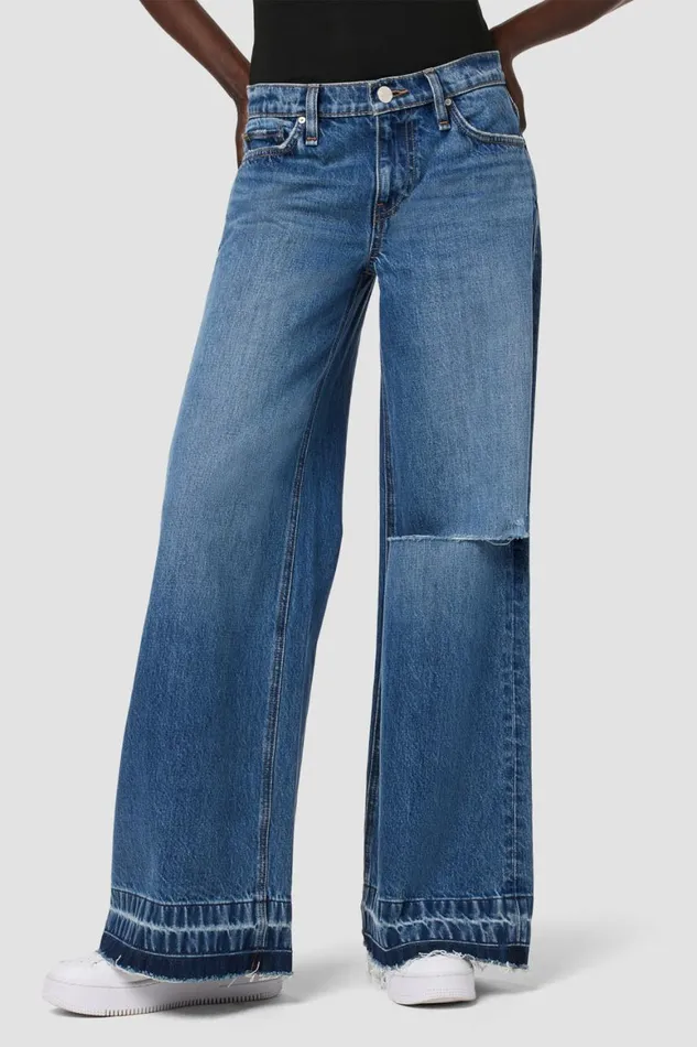 Hudson Jeans Wide Leg Freya MidRise Skater Pant Rip Repair Winter 8211 Women