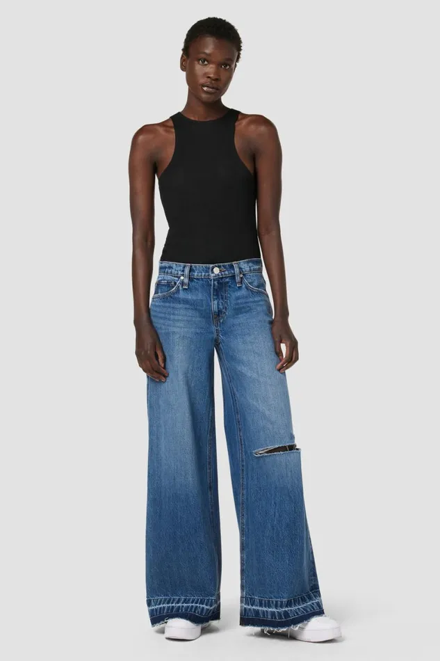 Hudson Jeans Wide Leg Freya MidRise Skater Pant Rip Repair Winter 8211 Women Hudson Jeans Wide Leg Freya MidRise Skater Pant Rip Repair Winter 8211 Women