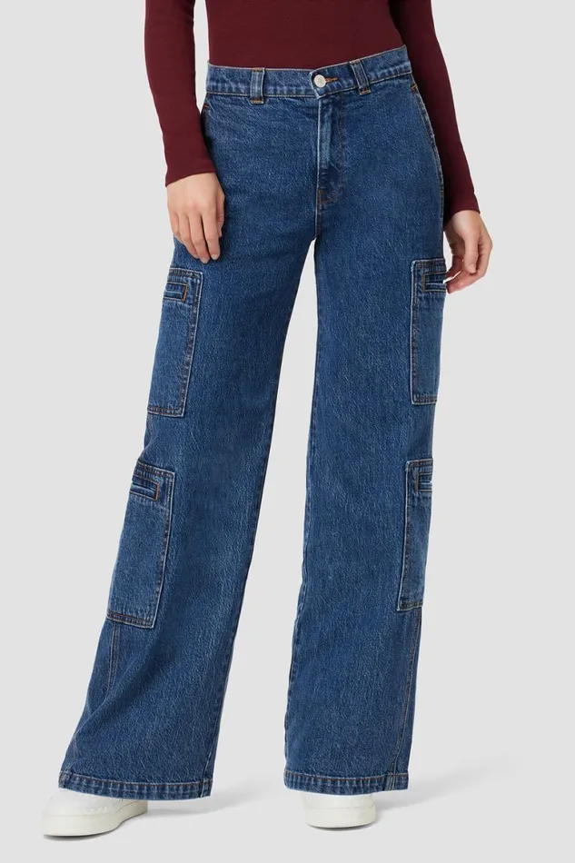 Hudson Jeans Wide Leg HighRise Welt Pocket Cargo Petite Pant Wonderland 8211 Women