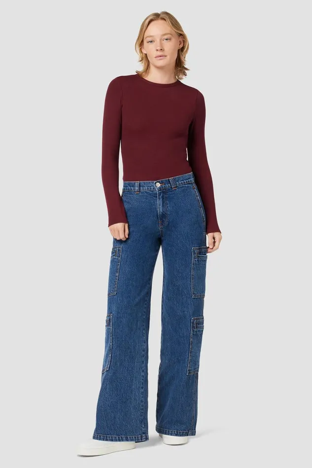 Hudson Jeans Wide Leg HighRise Welt Pocket Cargo Petite Pant Wonderland 8211 Women Hudson Jeans Wide Leg HighRise Welt Pocket Cargo Petite Pant Wonderland 8211 Women