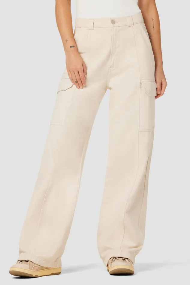 Hudson Jeans Wide Leg HighRise Wide Leg Cargo Great Egret 8211 Women