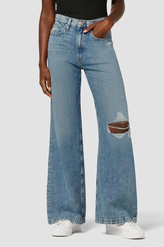 Hudson Jeans Wide Leg Jodie HighRise Loose Wide Leg Petite Jean Thunder Destructed 8211 Women Hudson Jeans Wide Leg Jodie HighRise Loose Wide Leg Petite Jean Thunder Destructed 8211 Women