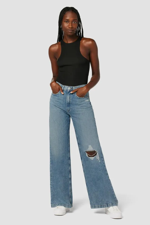 Hudson Jeans Wide Leg Jodie HighRise Loose Wide Leg Petite Jean Thunder Destructed 8211 Women Hudson Jeans Wide Leg Jodie HighRise Loose Wide Leg Petite Jean Thunder Destructed 8211 Women