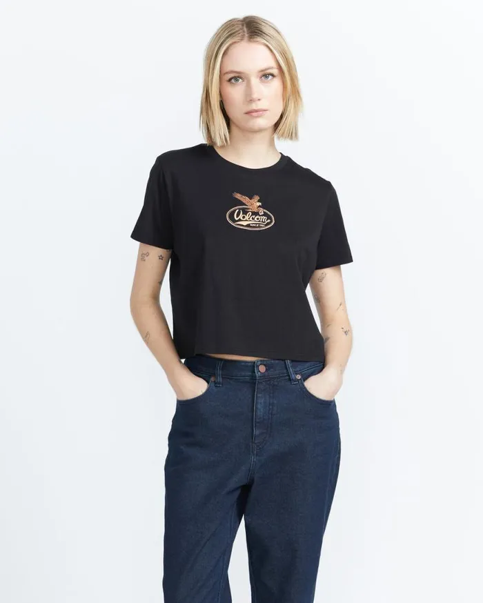 I Got You Baby Short Sleeve Tee 8211 Black Womens Volcom Tops