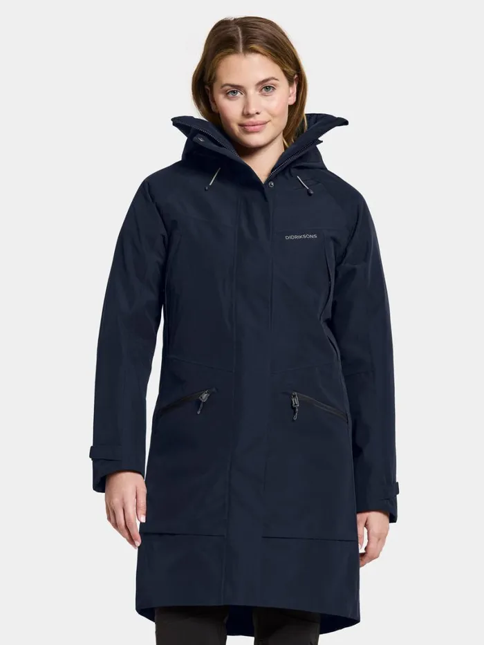 Ilma Parka Dark Night Blue Women Didriksons Spring Jackets