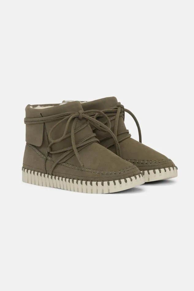 Ilse Jacobsen Ankle Boots 8211 Deep Olive Women Tulip Flats