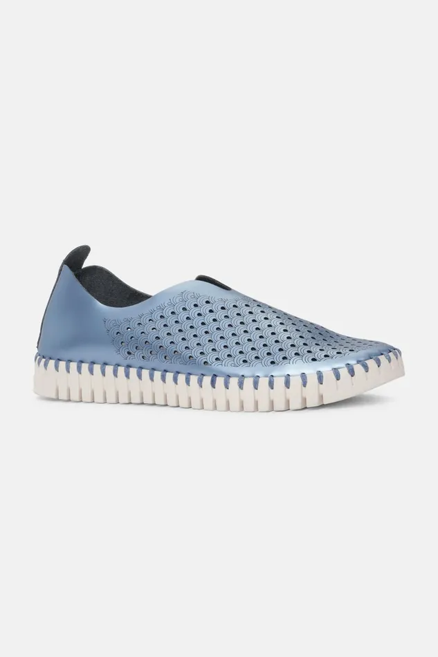 Ilse Jacobsen Flats 8211 Metallic Blue Women Tulip Flats
