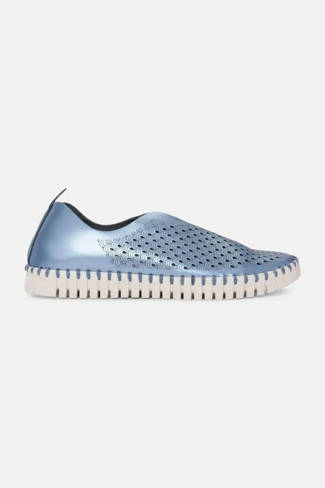 Ilse Jacobsen Flats 8211 Metallic Blue Women Tulip Flats