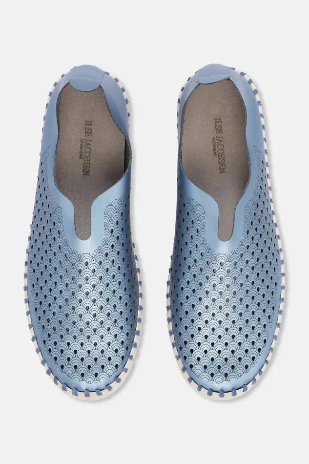Ilse Jacobsen Flats 8211 Metallic Blue Women Tulip Flats