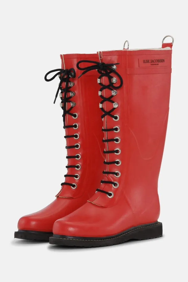Ilse Jacobsen Long Rubber Boots 8211 Deep Red Women Rainboots Long