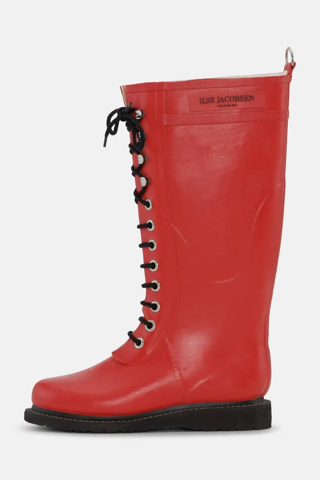 Ilse Jacobsen Long Rubber Boots 8211 Deep Red Women Rainboots Long