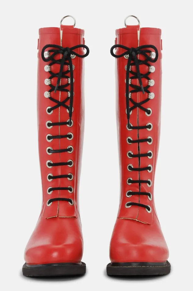 Ilse Jacobsen Long Rubber Boots 8211 Deep Red Women Rainboots Long