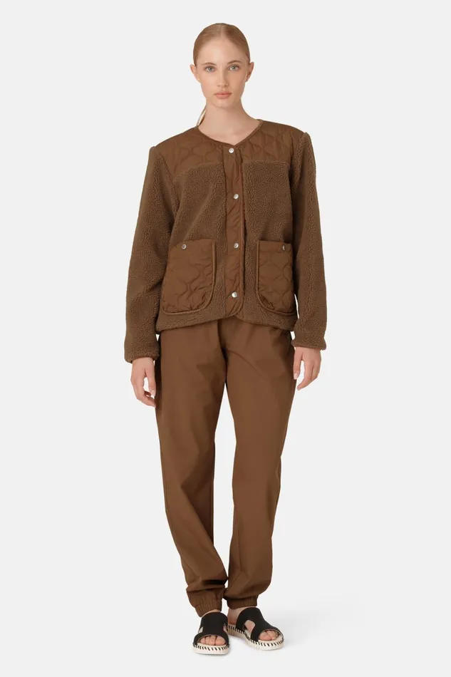 Ilse Jacobsen Quilt Fleece Jacket 8211 Walnut Women Jackets And Coats