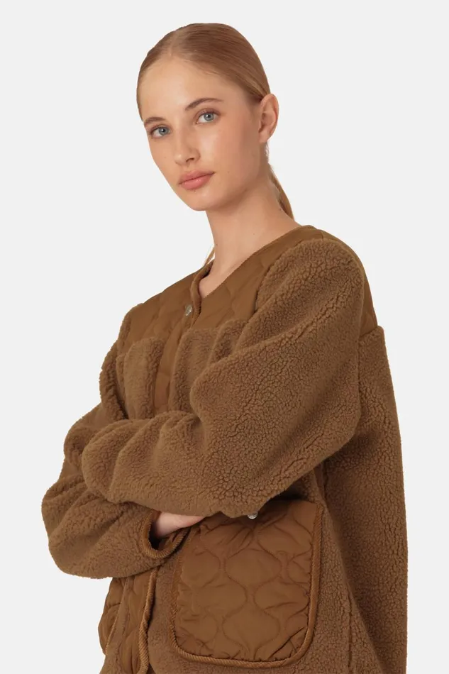 Ilse Jacobsen Quilt Fleece Jacket 8211 Walnut Women Jackets And Coats