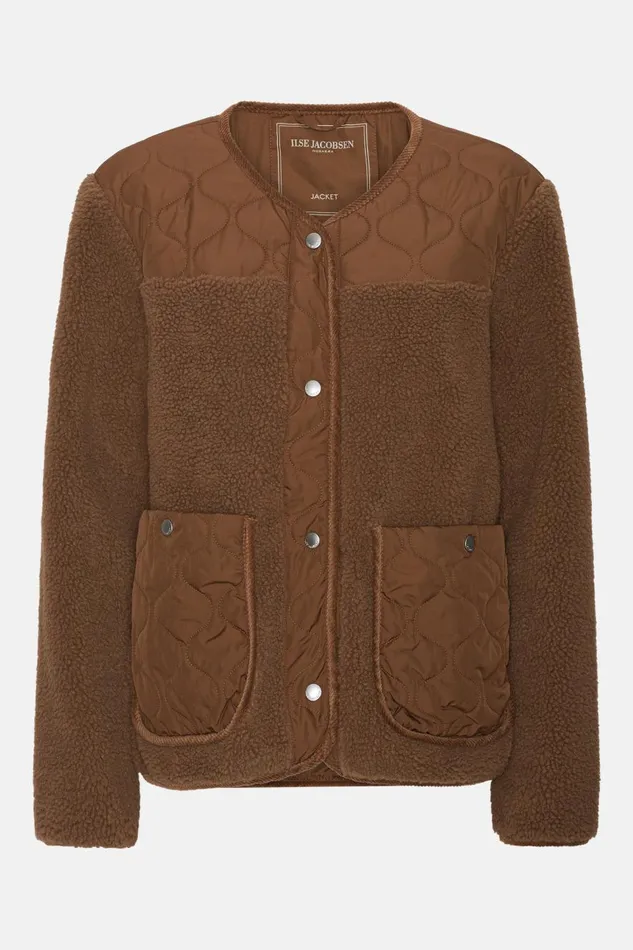 Ilse Jacobsen Quilt Fleece Jacket 8211 Walnut Women Jackets And Coats