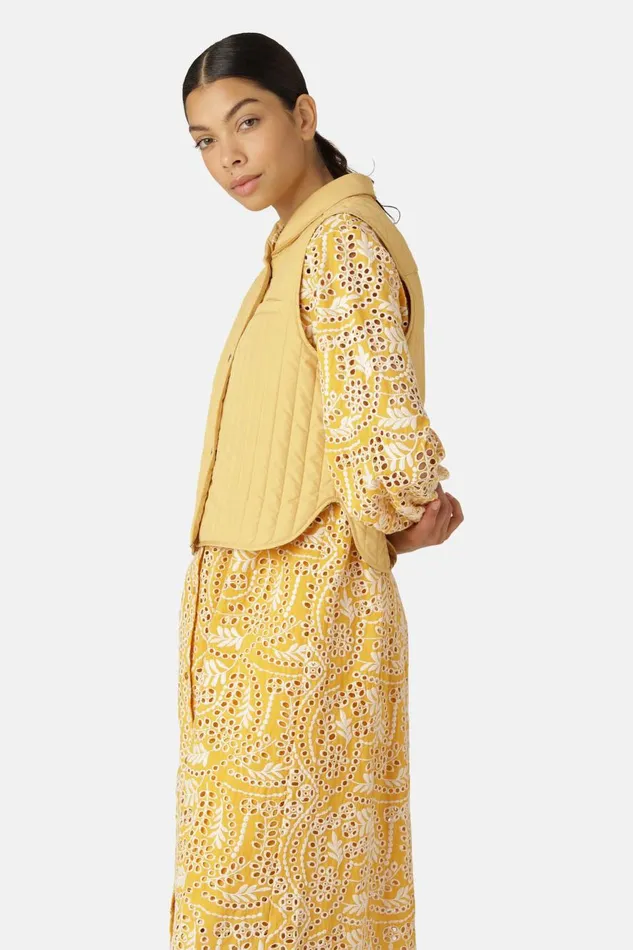 Ilse Jacobsen Quilt Vest 8211 Marigold Women Jackets And Coats