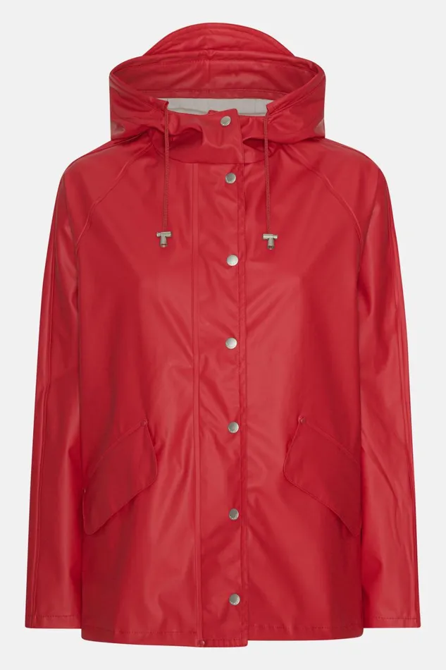 Ilse Jacobsen Rain Jacket 8211 Deep Red Women Raincoats